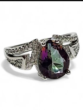 2.50 ct Mystic Topaz Sterling Silver Ring size 7 NEW